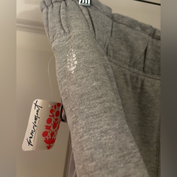 NWT Free People Movement Terry Sweat Shorts W/ Side Ties, Heather Gray, M - Picture 6 of 9